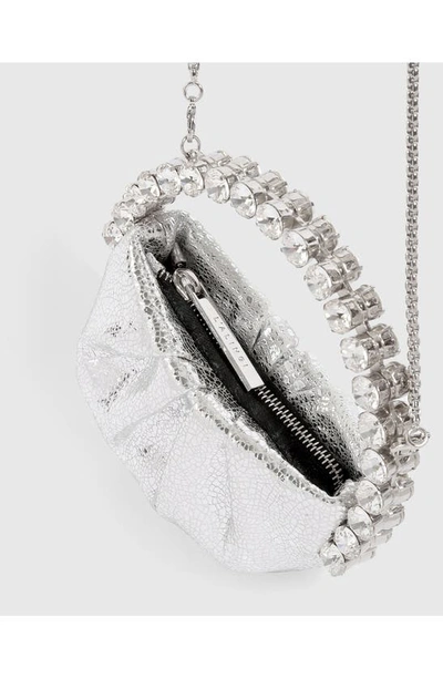 L'alingi Micro Eternity Crystal Top Handle Bag In Silver