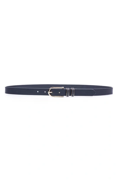 Shop Linea Pelle Double Keeper Faux Leather Belt In Black