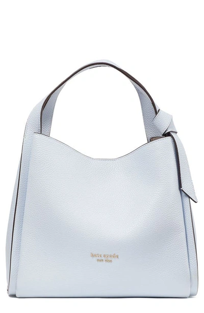 Shop Kate Spade Knott Medium Leather Tote In Watercolor Blue
