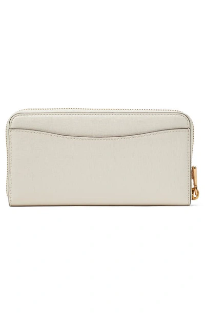 Kate Spade Morgan Embellished Bow Saffiano Leather Wallet In Parchment.