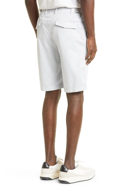 Shop Eleventy Microweave Stretch Cotton Bermuda Shorts In Denim
