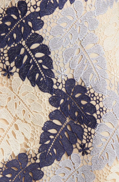 Adelyn Rae Adeline Palm Lace Midi Dress In Navy