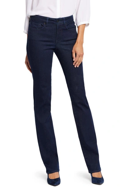Nydj Sheri Womens Dark Wash Flocked Slim Jeans In Blue