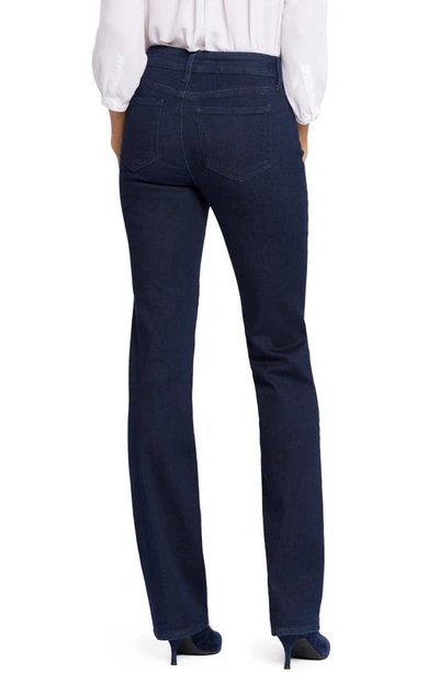 Nydj Sheri Womens Dark Wash Flocked Slim Jeans In Blue