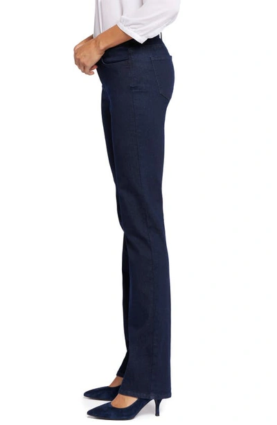 Nydj Sheri Womens Dark Wash Flocked Slim Jeans In Blue