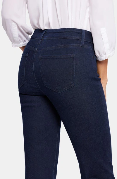 Nydj Sheri Womens Dark Wash Flocked Slim Jeans In Blue