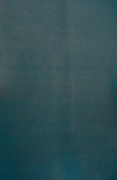 Shop Saint Laurent Sheer Silk Shirt In Bleu Canard