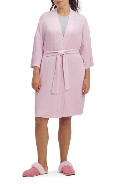 Shop Ugg Monrose Short Robe In Dusty Lilac Heather