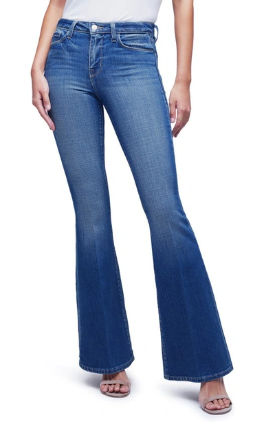 Shop L Agence Bell High Waist Flare Jeans In Dawson