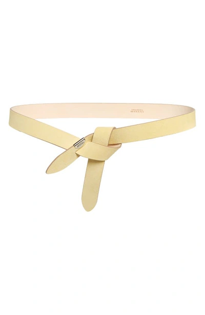 Shop Isabel Marant Lecce Suede Belt In Light Yellow