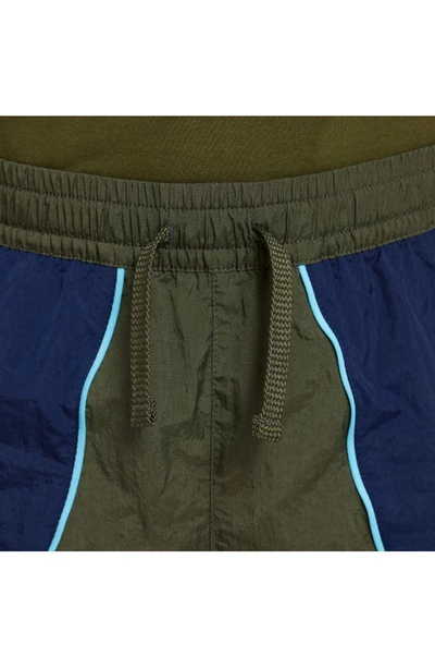 Shop Nike Kids' Sportswear Woven Shorts In Khaki/ Navy/ Baltic Blue