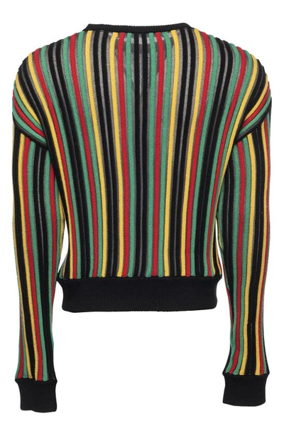 Shop Spencer Badu Vertical Stripe Wool Sweater In Multicolour