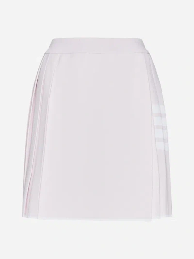 Shop Thom Browne 4-bar Viscose-blend Miniskirt In Light Pink