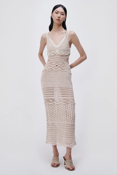 Shop Jonathan Simkhai Cory Hand Crochet Maxi Dress In Ivory