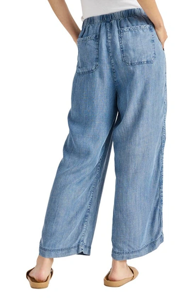 Splendid Angie Tie Waist Chambray Pants In Indigo