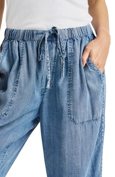 Splendid Angie Tie Waist Chambray Pants In Indigo