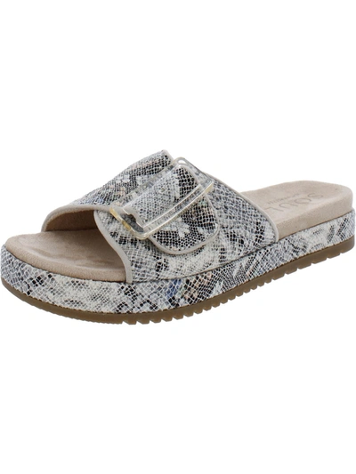 Shop Soul Naturalizer Daybreak Womens Real Raffia Wrap Flatform Slide Sandals In Grey