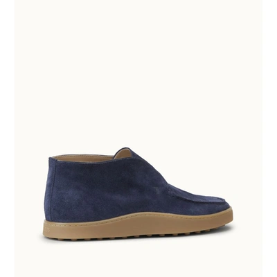 Shop Tod's Desert Boots In Suede In Blue