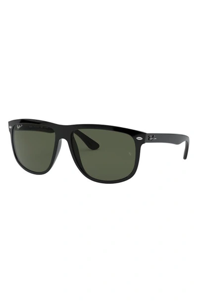 Shop Ray Ban Highstreet 60mm Polarized Flat Top Sunglasses In Black Polarized