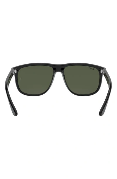 Ray Ban Highstreet 60mm Polarized Flat Top Sunglasses In Black/green  Polarized | ModeSens