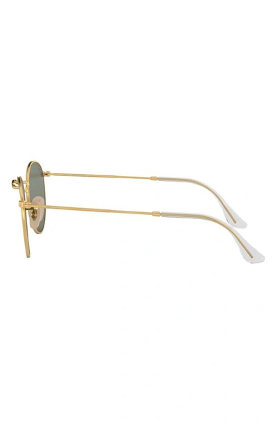Shop Ray Ban 53mm Round Sunglasses In Gold/ Green Gold