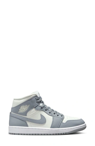 Shop Jordan Air  1 Mid Sneaker In Sail/ Stealth/ White