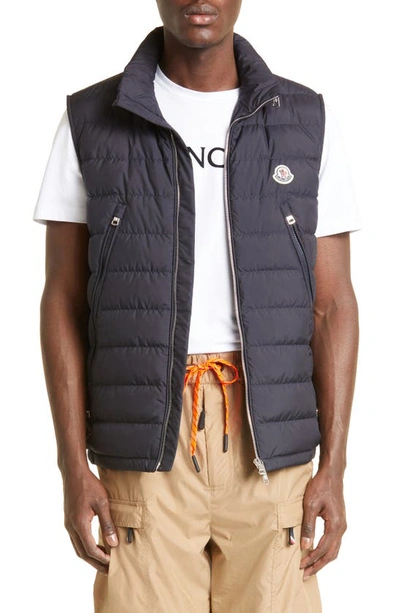 Shop Moncler Albyt Quilted Down Vest In Navy