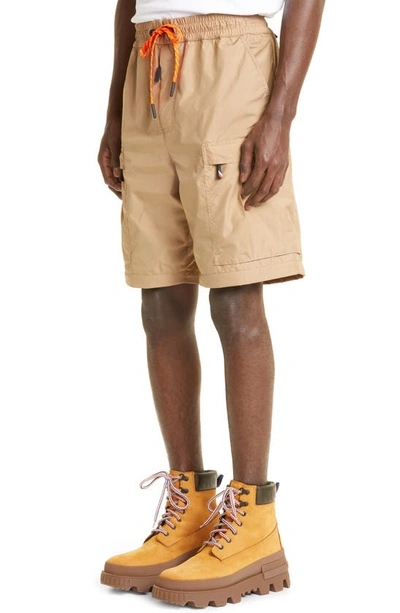 Shop Moncler Zip-off Cargo Pants In Light Brown