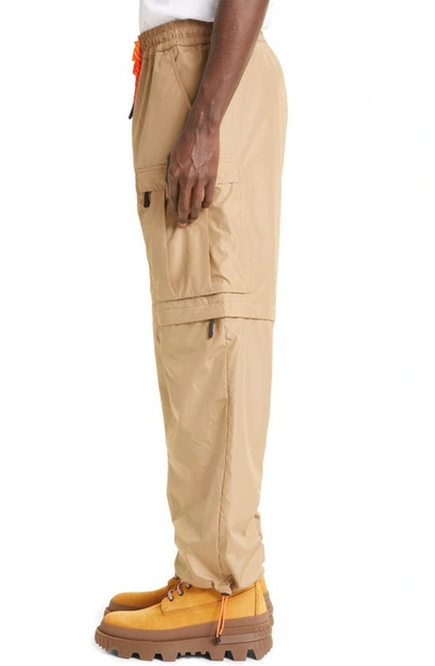 Shop Moncler Zip-off Cargo Pants In Light Brown