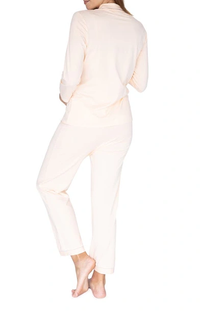 Shop Angel Maternity Button Front Maternity Pajamas In Peach
