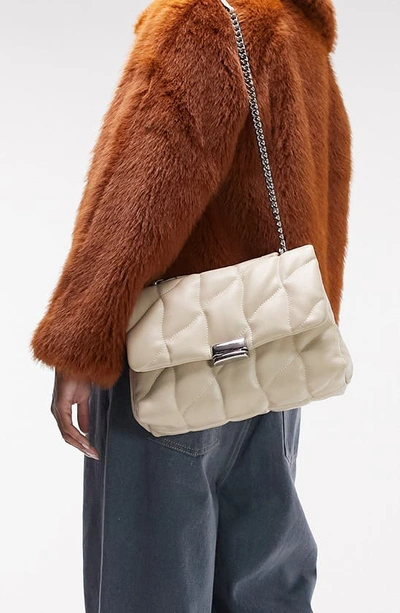 Shop Topshop Saint Quilted Shoulder Bag In Brown