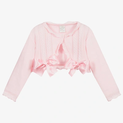 Shop Pretty Originals Girls Pink Cotton Knit Cardigan