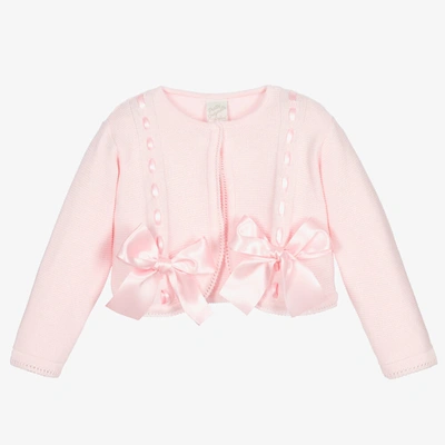 Shop Pretty Originals Girls Pink Knitted Cotton Cardigan