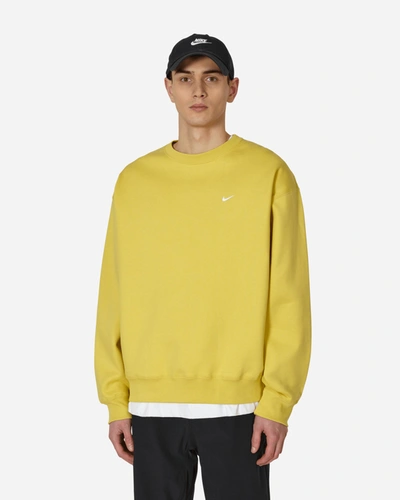 Shop Nike Solo Swoosh Crewneck Sweatshirt Yellow In Multicolor