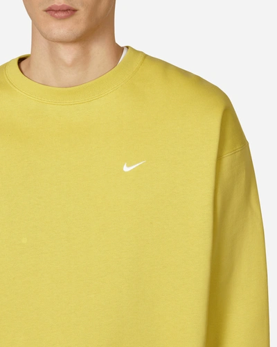 Shop Nike Solo Swoosh Crewneck Sweatshirt Yellow In Multicolor