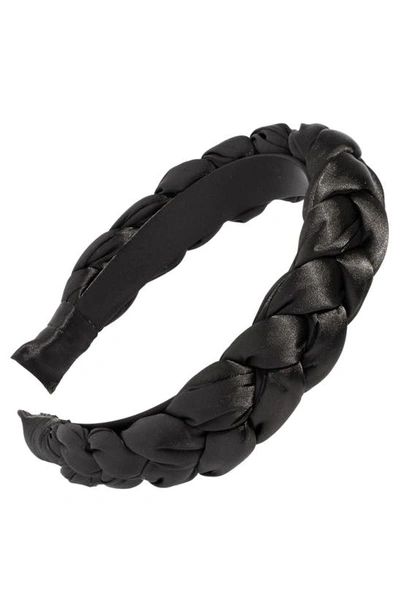 Shop L Erickson Celeste Braided Satin Headband In Black