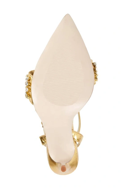 Shop Azalea Wang Tilly Crystal Pointed Toe Sandal In Gold