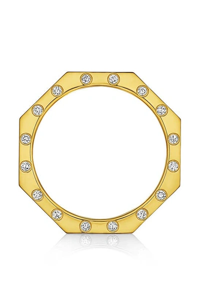 Shop Manluu Doudou Narrow Diamond Ring In Yellow Gold
