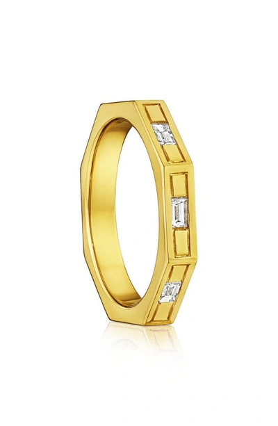Shop Manluu Doudou Diamond Band Ring In Yellow Gold