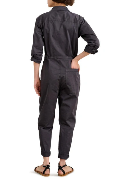 Shop Alex Mill Standard Long Sleeve Stretch Cotton Twill Jumpsuit In Iron Grey