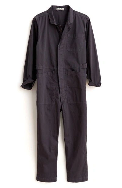 Shop Alex Mill Standard Long Sleeve Stretch Cotton Twill Jumpsuit In Iron Grey