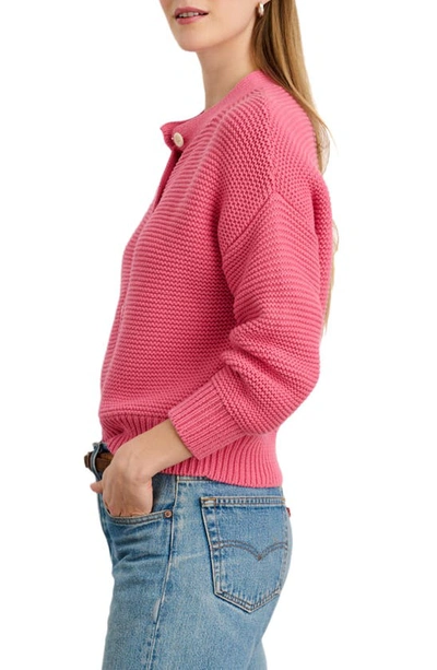 Shop Alex Mill Chunky Cotton Cardigan In Rouge