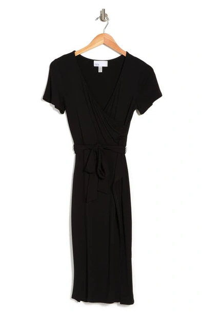 Shop Nordstrom Rack Everyday Faux Wrap Dress In Black