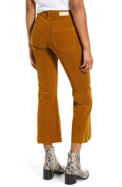 Shop Ag Quinne Paneled Corduroy Crop Flare Pants In Mustard Gold