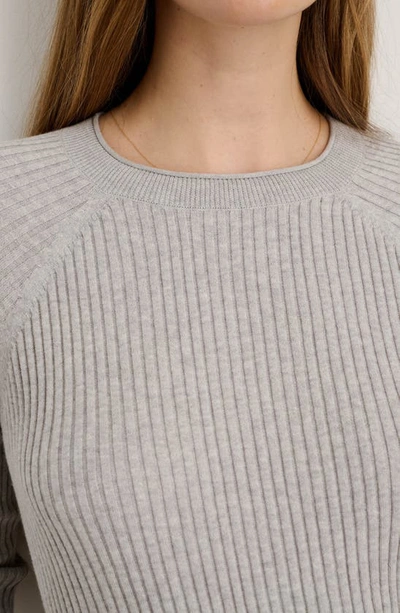 Shop Alex Mill Josie Rib Cotton & Cashmere Sweater In Heather Grey