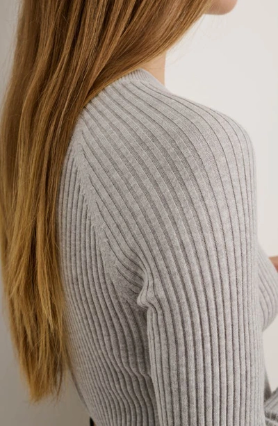 Shop Alex Mill Josie Rib Cotton & Cashmere Sweater In Heather Grey