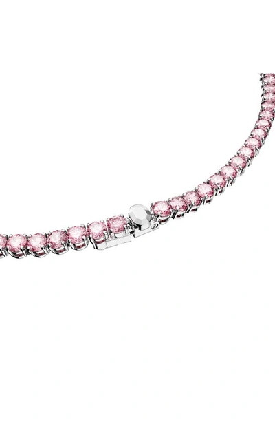 Shop Swarovski Matrix Tennis Necklace In Pink