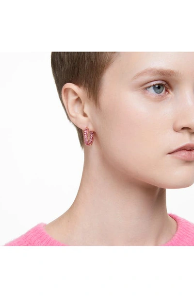 Swarovski Matrix Hoop Earrings In Pink