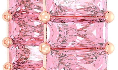 Shop Swarovski Matrix Hoop Earrings In Pink