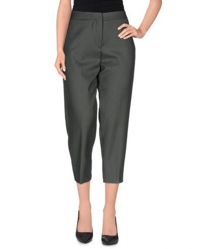 Shop Gucci Cropped Pants & Culottes In Dark Green